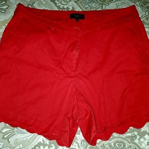 Talbots Scalloped Shorts, Coral Red, 18W
